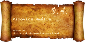 Vidovics Amália névjegykártya